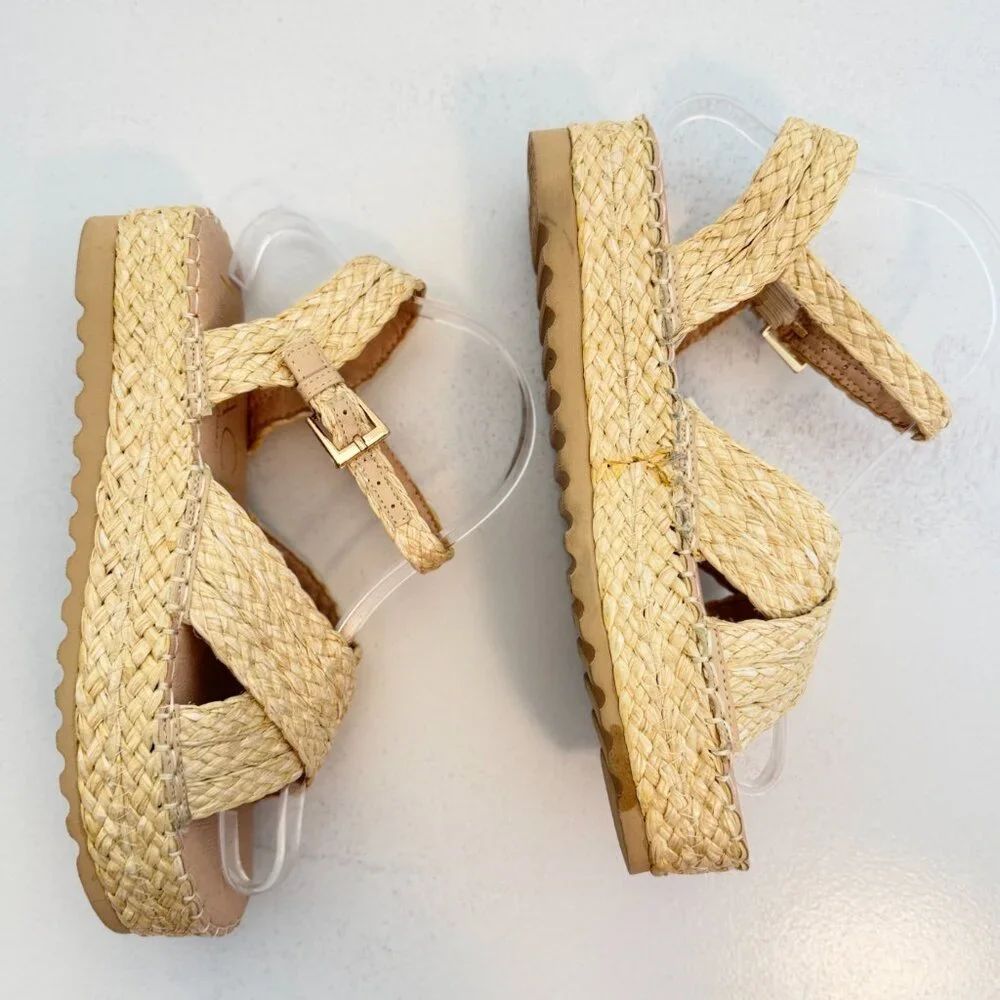 Coconuts by Matisse Woven Espadrille Sandals in Natural Tan